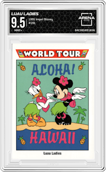 Luau Ladies from the 1991 Impel Disney set graded by Arena Club and given an overall grade of 9.5.