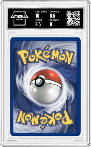 Squirtle from the 2000 Pokemon set graded by Arena Club and given an overall grade of 9.
