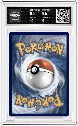 Galarian Articuno from the 2021 Pokemon SWSH set featuring a Prerelease parallel graded by Arena Club and given an overall grade of 9.5.