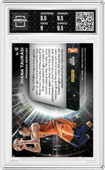 Diana Taurasi from the 2021 Panini Prizm WNBA  set graded by Arena Club and given an overall grade of 9.