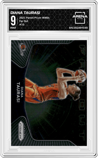 Diana Taurasi from the 2021 Panini Prizm WNBA  set graded by Arena Club and given an overall grade of 9.