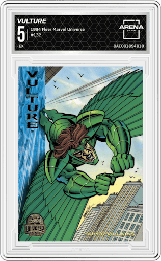 Vulture from the 1994 Fleer Marvel Universe  set graded by Arena Club and given an overall grade of 5.