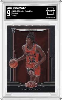 Ayo Dosunmu from the 2021-22 Panini Chronicles set graded by Arena Club and given an overall grade of 9.