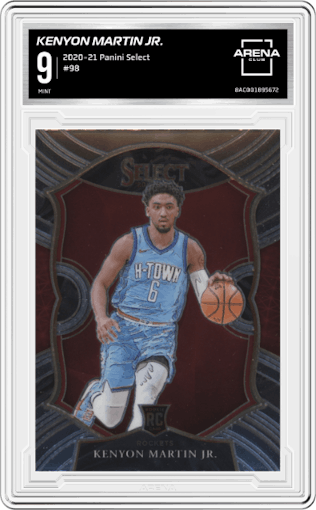 Kenyon Martin Jr. from the 2020-21 Panini Select  set graded by Arena Club and given an overall grade of 9.