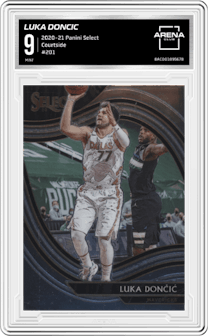 Luka Doncic from the 2020-21 Panini Select  set graded by Arena Club and given an overall grade of 9.