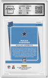 Micah Parsons from the 2021 Panini Donruss Optic set featuring a Holo parallel graded by Arena Club and given an overall grade of 10.