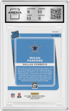 Micah Parsons from the 2021 Panini Donruss Optic set featuring a Holo parallel graded by Arena Club and given an overall grade of 10.