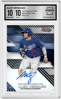 Alex Verdugo from the 2017 Bowman’s Best set graded by Arena Club and given an overall grade of 10.