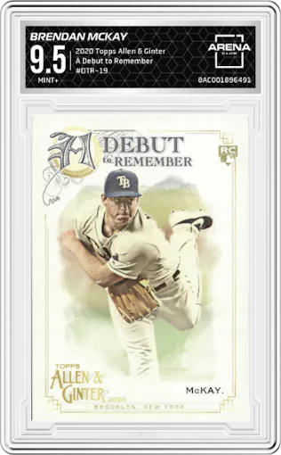 Brendan McKay from the 2020 Topps Allen & Ginter set graded by Arena Club and given an overall grade of 9.5.