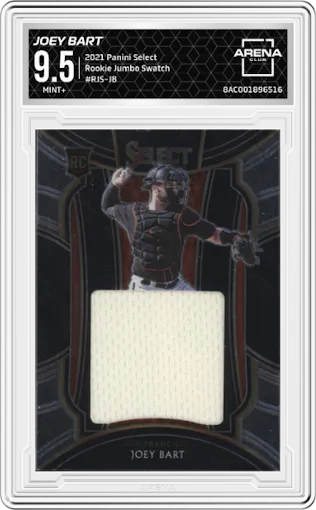 Joey Bart from the 2021 Panini Select set graded by Arena Club and given an overall grade of 9.5.