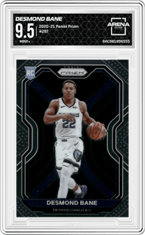 Desmond Bane from the 2020-21 Panini Prizm set graded by Arena Club and given an overall grade of 9.5.