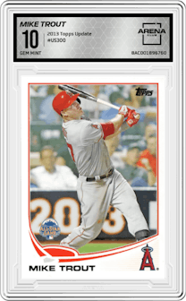 Mike Trout  from the 2013 Topps Update Series set graded by Arena Club and given an overall grade of 10.