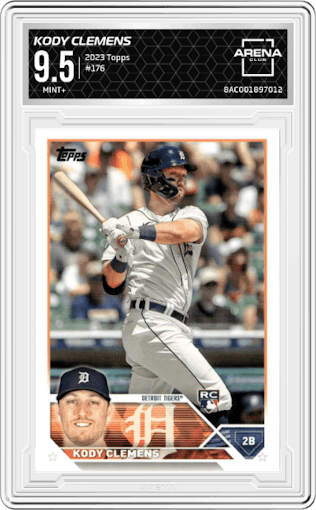 Kody Clemens from the 2023 Topps  set graded by Arena Club and given an overall grade of 9.5.