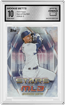 Mookie Betts from the 2023 Topps  set graded by Arena Club and given an overall grade of 10.