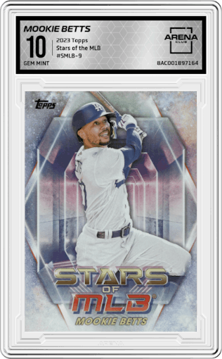 Mookie Betts from the 2023 Topps  set graded by Arena Club and given an overall grade of 10.