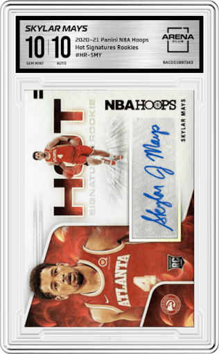 Skylar Mays from the 2020-21 Panini NBA Hoops set graded by Arena Club and given an overall grade of 10.