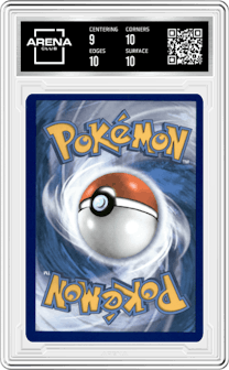 Rayquaza from the 2020 Pokemon SWSH set graded by Arena Club and given an overall grade of 9.5.