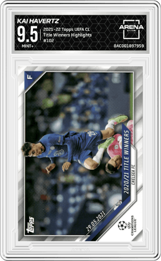 Kai Havertz  from the 2021-22 Topps UEFA CL set graded by Arena Club and given an overall grade of 9.5.