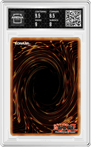 Silent Magician LV4 from the 2005 Yu-Gi-Oh! set graded by Arena Club and given an overall grade of 7.