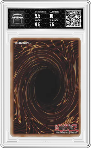 Des Volstgalph from the 2014 Yu-Gi-Oh!  set featuring a Gold Rare parallel graded by Arena Club and given an overall grade of 8.