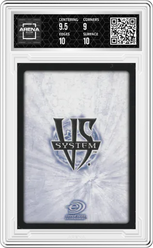 Elektra: Elektra Natchios from the 2005 Upper Deck Entertainment Marvel Vs. System Marvel Knights set graded by Arena Club and given an overall grade of 9.5.