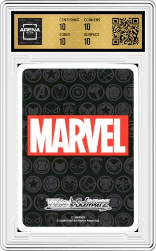 Top-Tier Agent, Black Widow from the 2021 Weiss Schwarz JPN set graded by Arena Club and given an overall grade of 10.