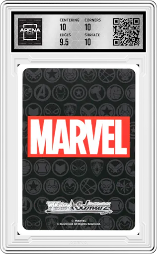 Iron Man, Billionaire Entrepreneur from the 2021 Weiss Schwarz JPN set graded by Arena Club and given an overall grade of 10.