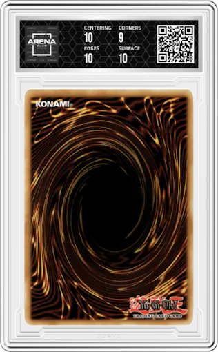 Crystal Beast Sapphire Pegasus from the 2011 Yu-Gi-Oh! set graded by Arena Club and given an overall grade of 9.5.