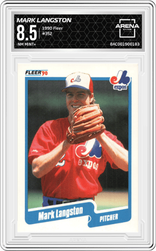 Mark Langston from the 1990 Fleer  set graded by Arena Club and given an overall grade of 8.5.