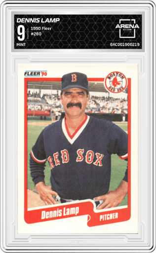 Dennis Lamp from the 1990 Fleer  set graded by Arena Club and given an overall grade of 9.