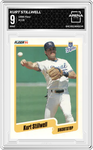 Kurt Stillwell from the 1990 Fleer  set graded by Arena Club and given an overall grade of 9.