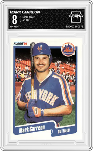 Mark Carreon from the 1990 Fleer  set graded by Arena Club and given an overall grade of 8.
