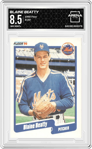Blaine Beatty from the 1990 Fleer  set graded by Arena Club and given an overall grade of 8.5.
