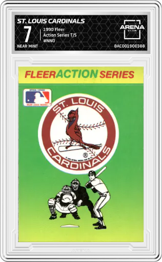 St. Louis Cardinals from the 1990 Fleer  set graded by Arena Club and given an overall grade of 7.