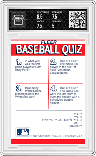 Chicago White Sox from the 1990 Fleer  set graded by Arena Club and given an overall grade of 5.5.