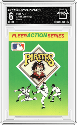 Pittsburgh Pirates from the 1990 Fleer  set graded by Arena Club and given an overall grade of 6.
