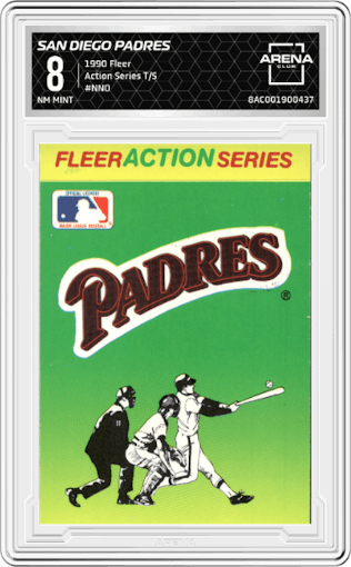 San Diego Padres from the 1990 Fleer  set graded by Arena Club and given an overall grade of 8.