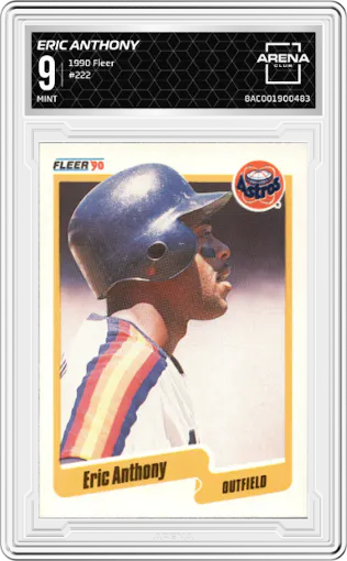 Eric Anthony from the 1990 Fleer  set graded by Arena Club and given an overall grade of 9.