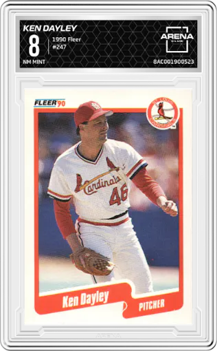 Ken Dayley from the 1990 Fleer  set graded by Arena Club and given an overall grade of 8.
