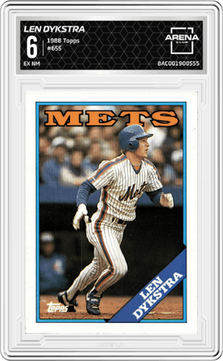 Len Dykstra from the 1988 Topps set graded by Arena Club and given an overall grade of 6.