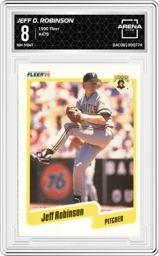 Jeff D. Robinson from the 1990 Fleer  set graded by Arena Club and given an overall grade of 8.