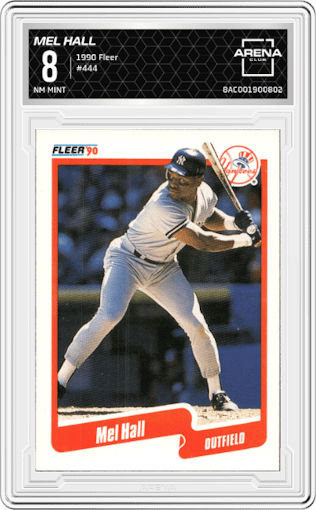 Mel Hall from the 1990 Fleer  set graded by Arena Club and given an overall grade of 8.