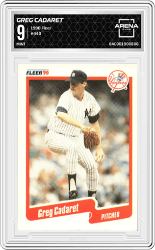 Greg Cadaret from the 1990 Fleer  set graded by Arena Club and given an overall grade of 9.