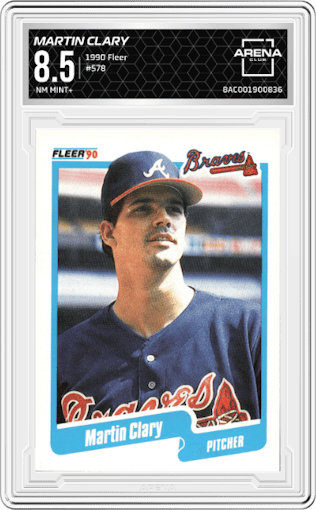 Martin Clary from the 1990 Fleer  set graded by Arena Club and given an overall grade of 8.5.