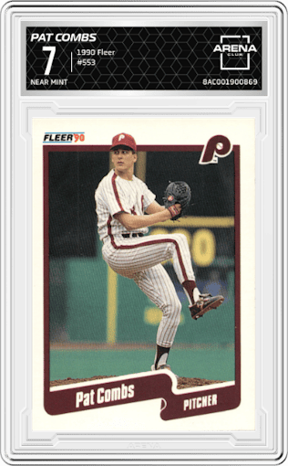 Pat Combs from the 1990 Fleer  set graded by Arena Club and given an overall grade of 7.