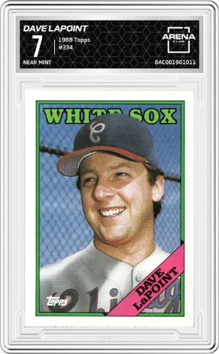 Dave LaPoint from the 1988 Topps set graded by Arena Club and given an overall grade of 7.