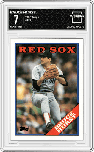 Bruce Hurst from the 1988 Topps set graded by Arena Club and given an overall grade of 7.