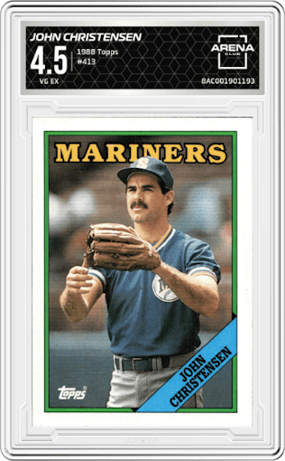John Christensen from the 1988 Topps set graded by Arena Club and given an overall grade of 4.5.