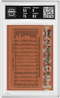 Al Pedrique from the 1988 Topps set graded by Arena Club and given an overall grade of 8.