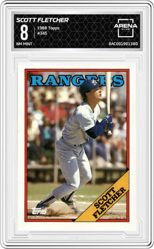 Scott Fletcher from the 1988 Topps set graded by Arena Club and given an overall grade of 8.